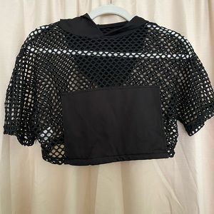 Rave crop hoodie with holes